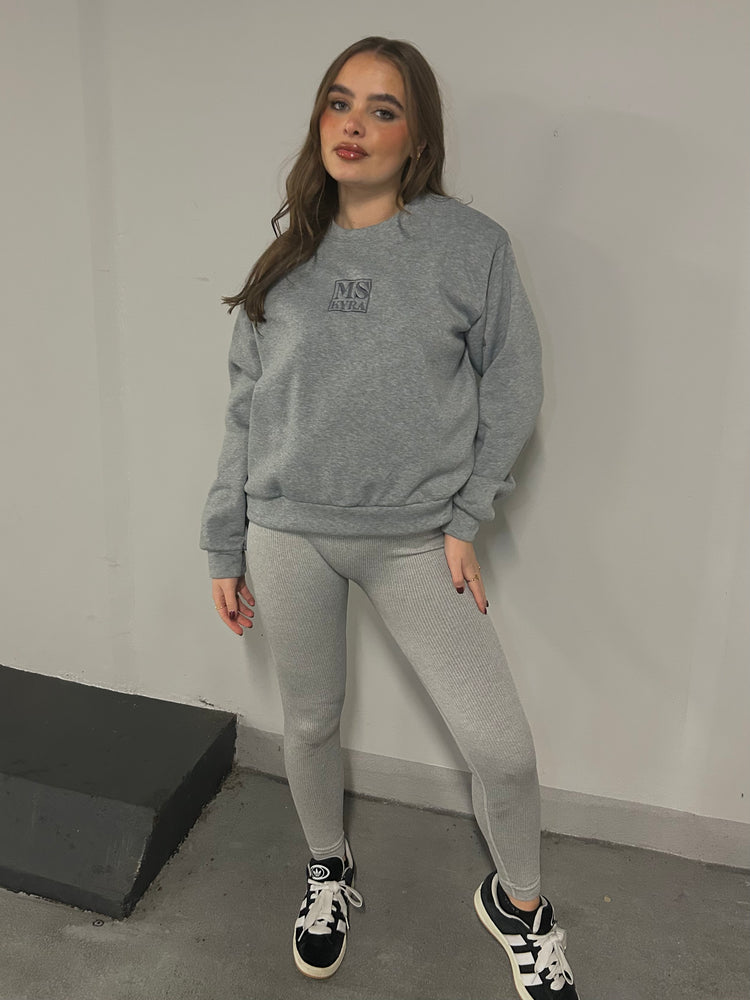 Miskyra Embroidered Sweatshirt - Grey