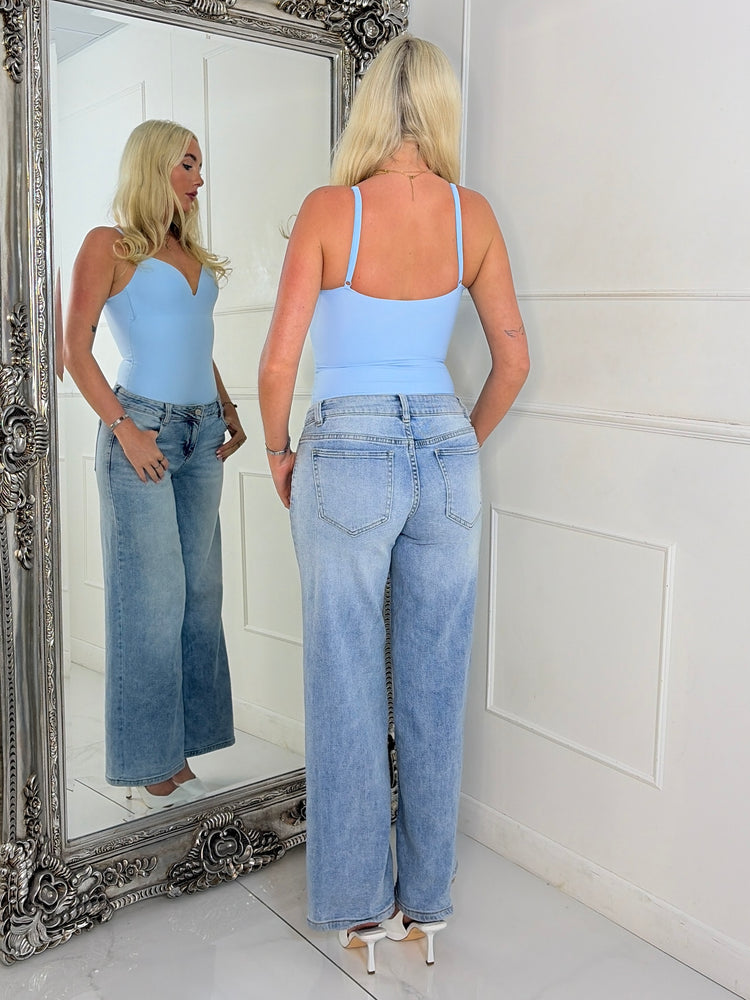 Seamless Shapewear Bodysuit - Baby Blue