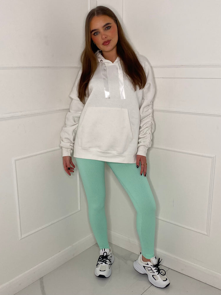 Seamless Ribbed Leggings - Mint Green