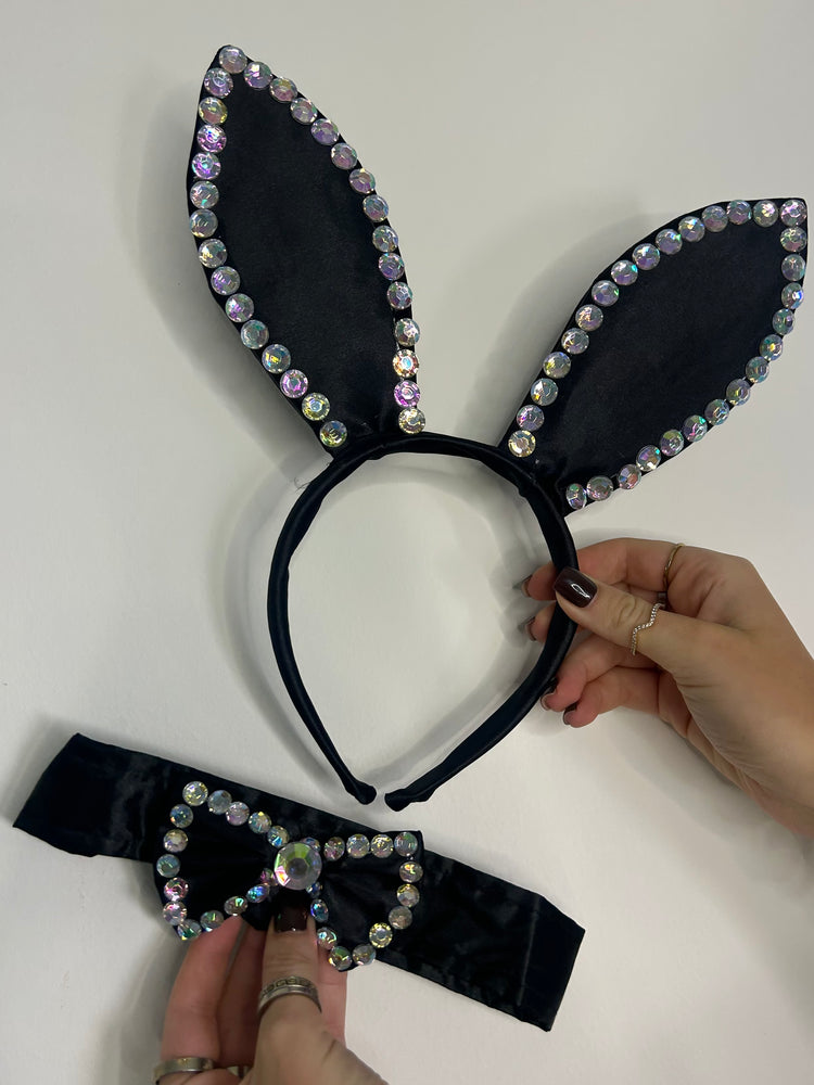 Diamante Detail Bunny Ears & Collar