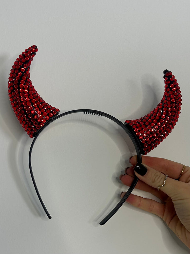 Diamante Devil Horn Headband