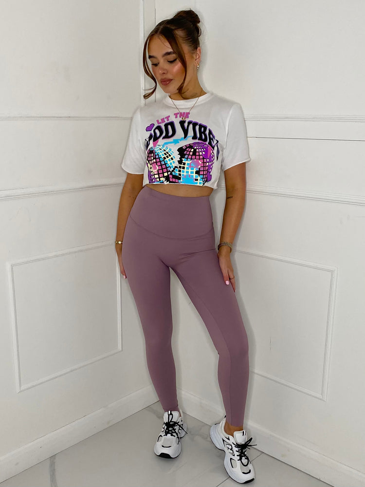 Sculpt Energy High Waist Gym Leggings - Mauve