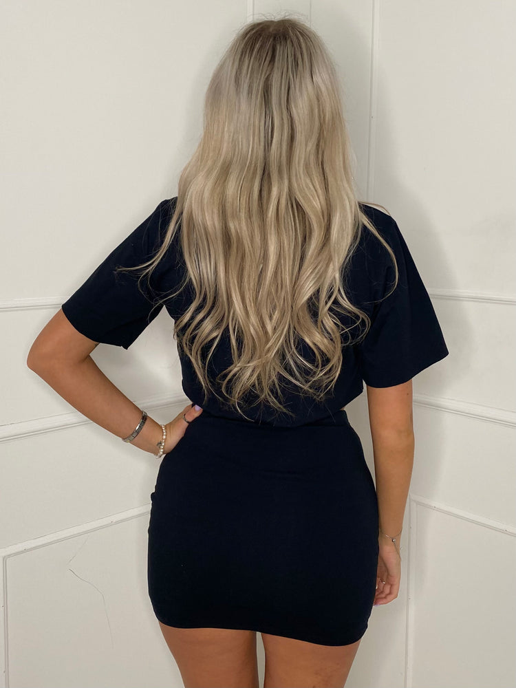 Good Vibes Splatter T-Shirt Co-Ord - Black