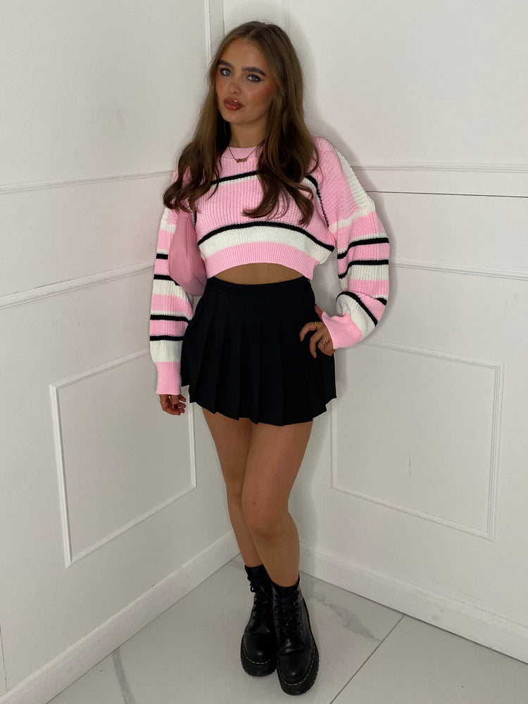 Pleated Mini Skirt - Black