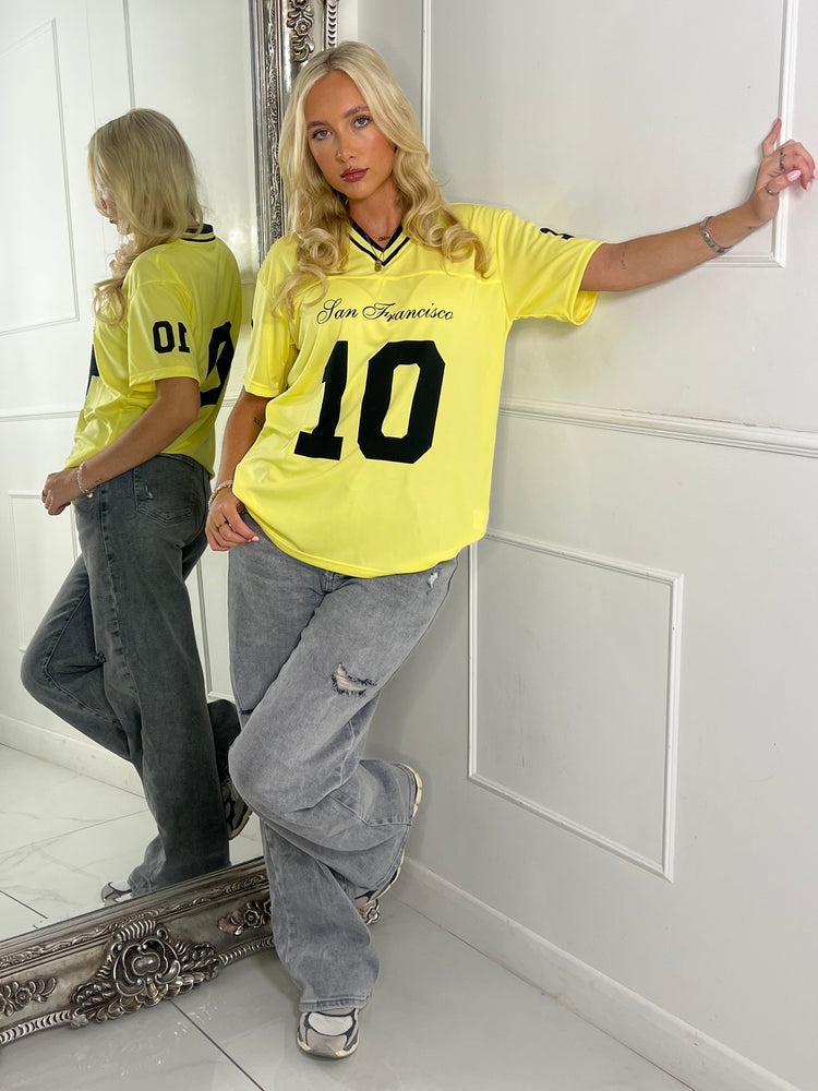 San Francisco 10 Varsity Tee - Yellow/Black