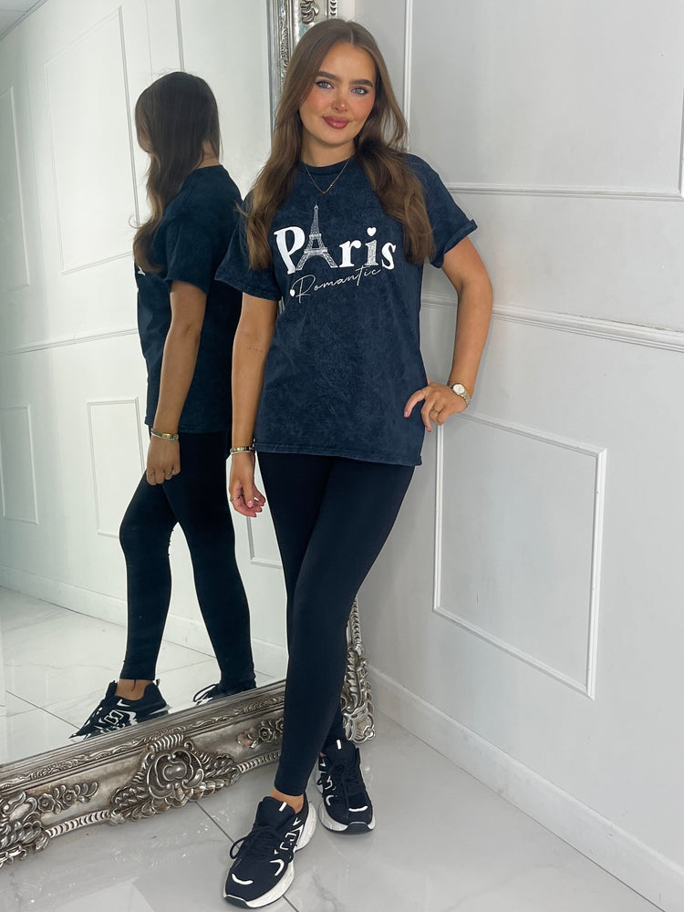 Paris Romantic T-Shirt - Charcoal Grey