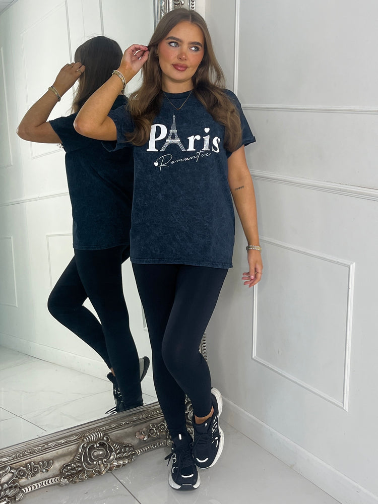 Paris Romantic T-Shirt - Charcoal Grey