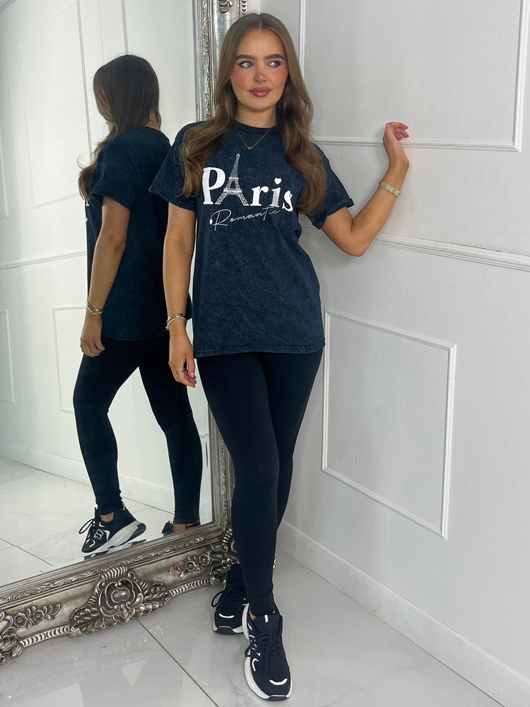 Paris Romantic T-Shirt - Charcoal Grey