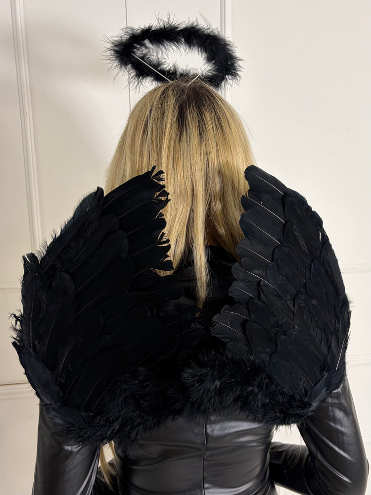 Feather Wings & Halo Set - Black