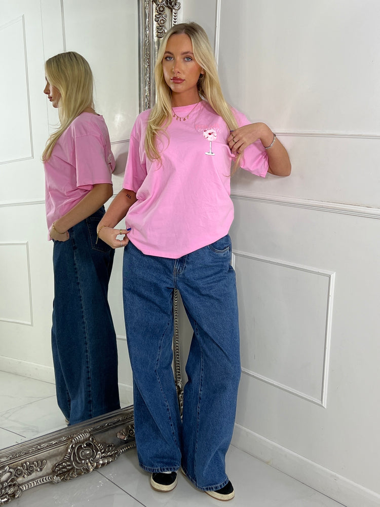 Pink Gin & Tonic Printed Tee - Baby Pink
