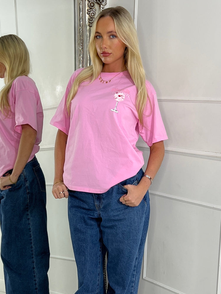 Pink Gin & Tonic Printed Tee - Baby Pink