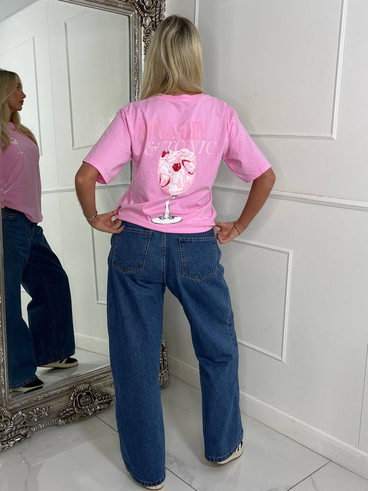 Pink Gin & Tonic Printed Tee - Baby Pink