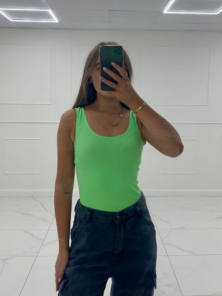 Ribbed Seamless Bodysuit - Green