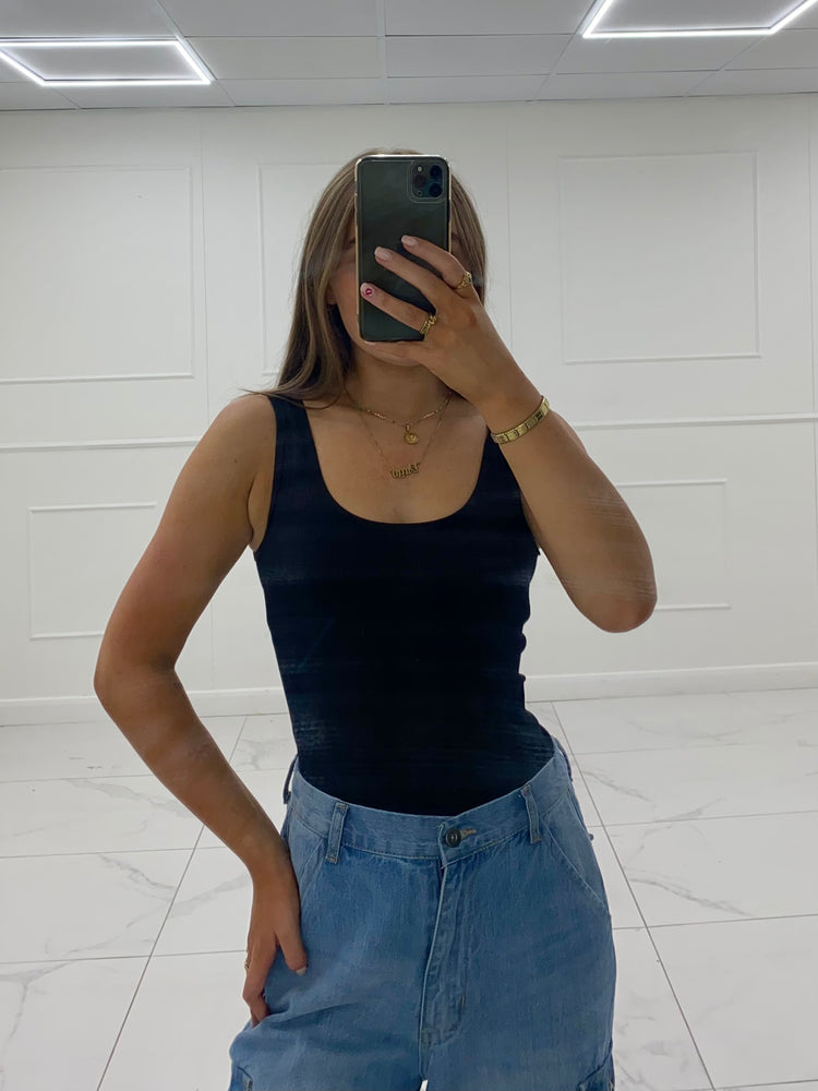 Ribbed Seamless Bodysuit - Black