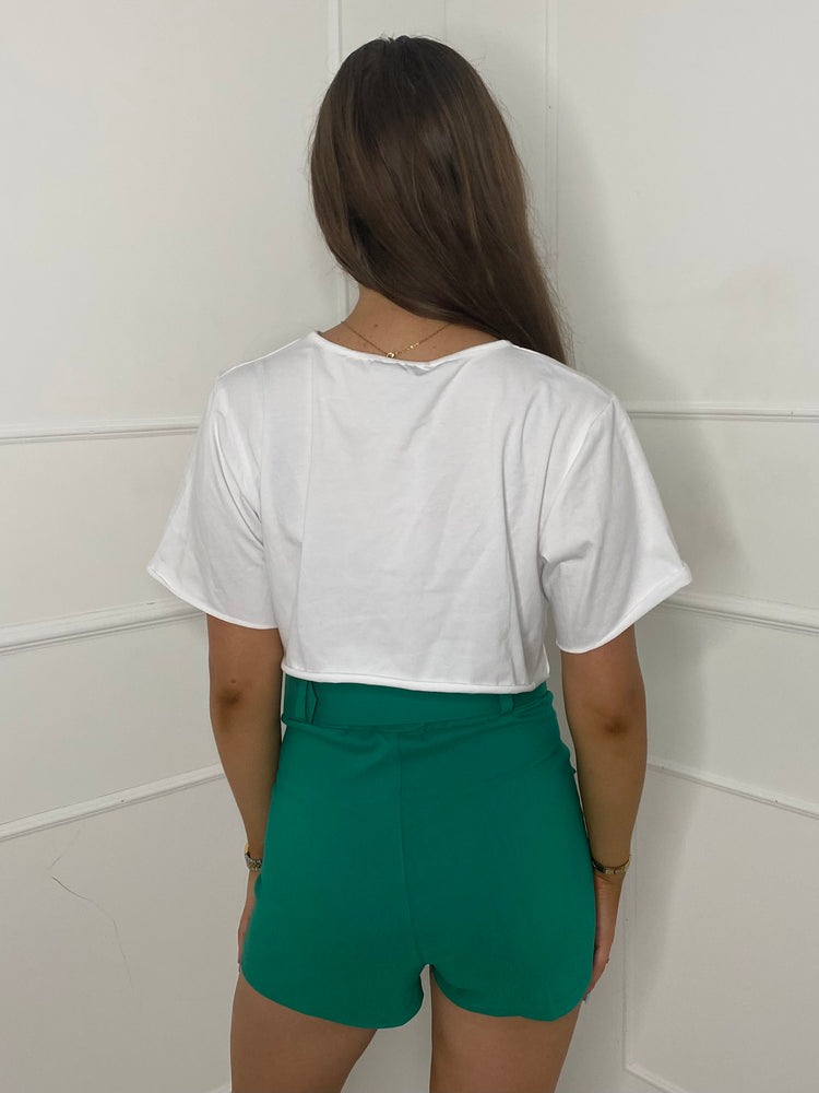 Cargo Belted Skort - Green