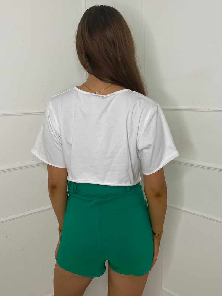 Cargo Belted Skort - Green