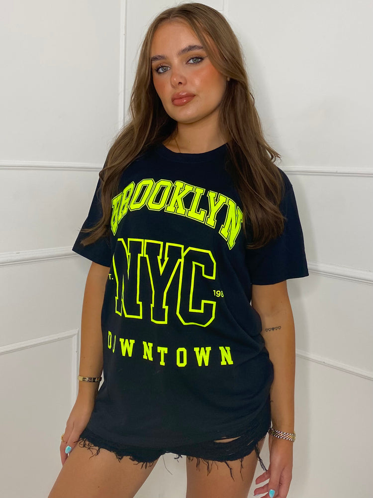 Brooklyn Print T-Shirt - Black