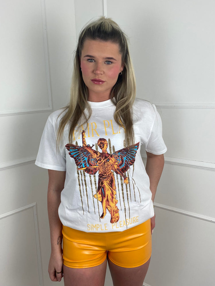 Low Waisted Matte PVC Shorts- Orange