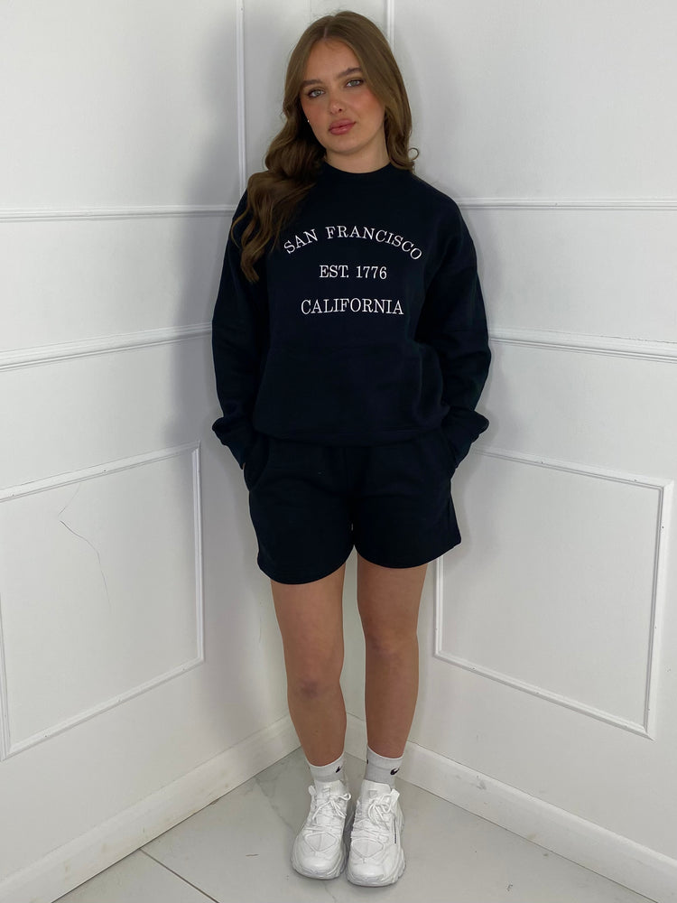 'San Francisco' Short Tracksuit- Black