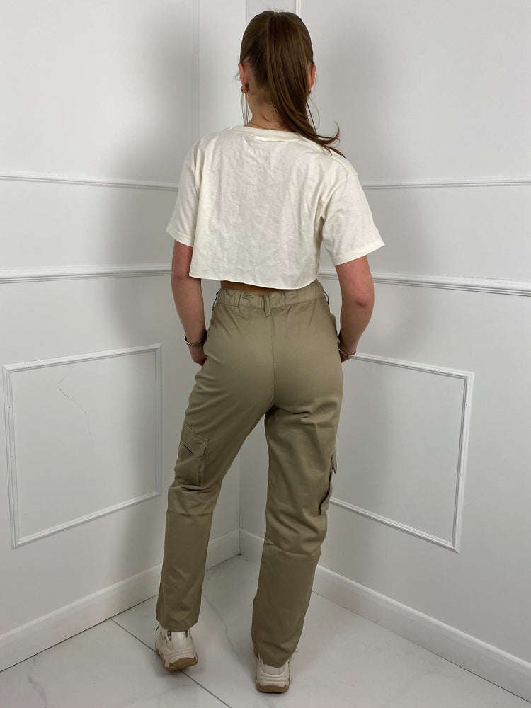 Multi Pocket Cargo Pants - Beige