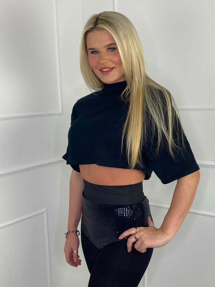 Sequin Knicker Shorts- Black