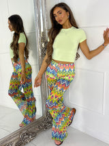 Mesh Printed Flares - Multi Zigzag