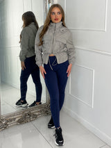 Utility Pocket Front Windbreaker - Light Grey