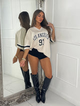 Los Angeles 91 Varsity Tee - Oatmeal