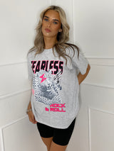 Fearless Tiger Print T-shirt- Grey