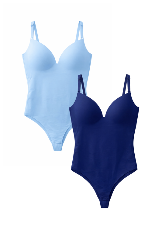 MULTI PACK Seamless Shapewear Bodysuit - Baby Blue/Navy Blue