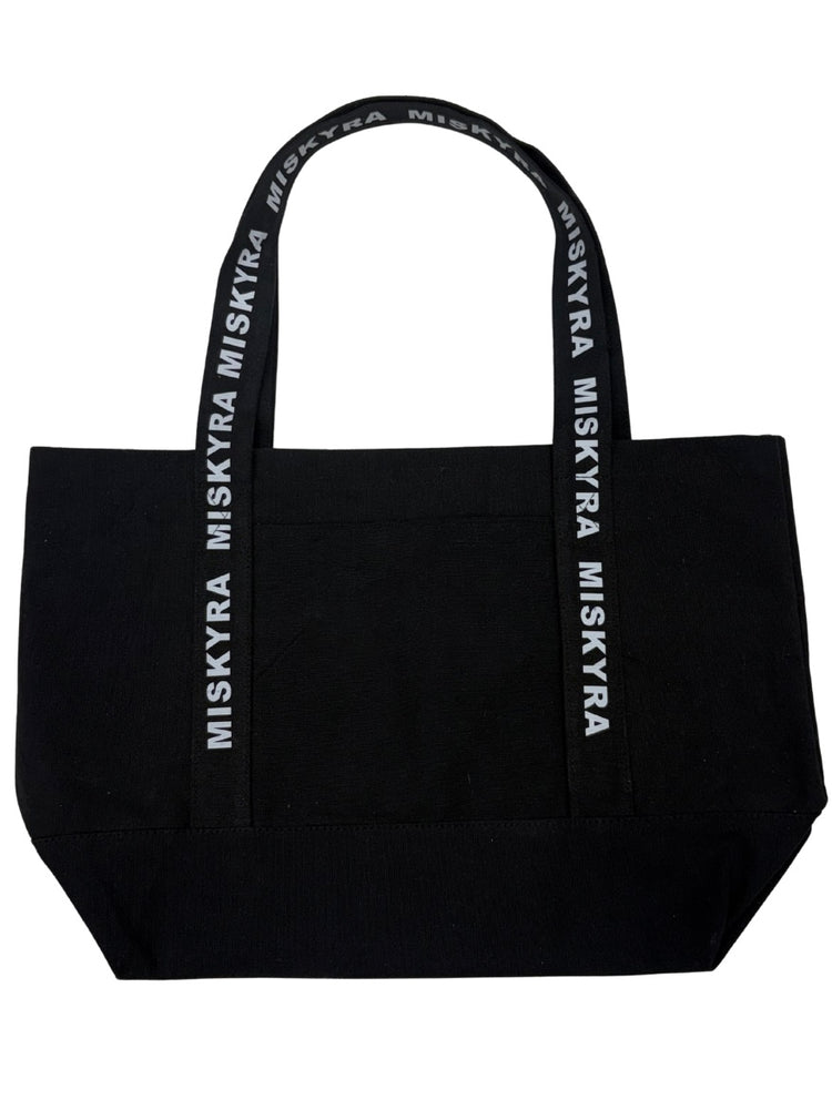 Miskyra Branded Pocket Detail Tote Bag - Black