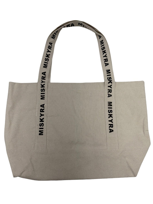 Miskyra Branded Pocket Detail Tote Bag - Natural