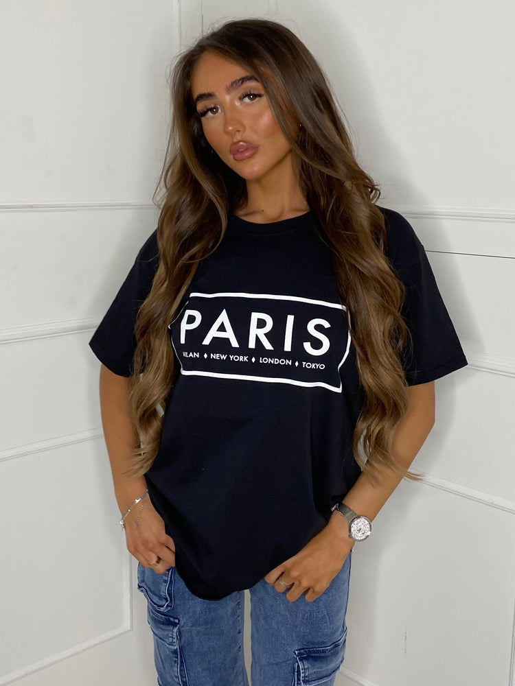 Paris Box Printed T-Shirt - Black