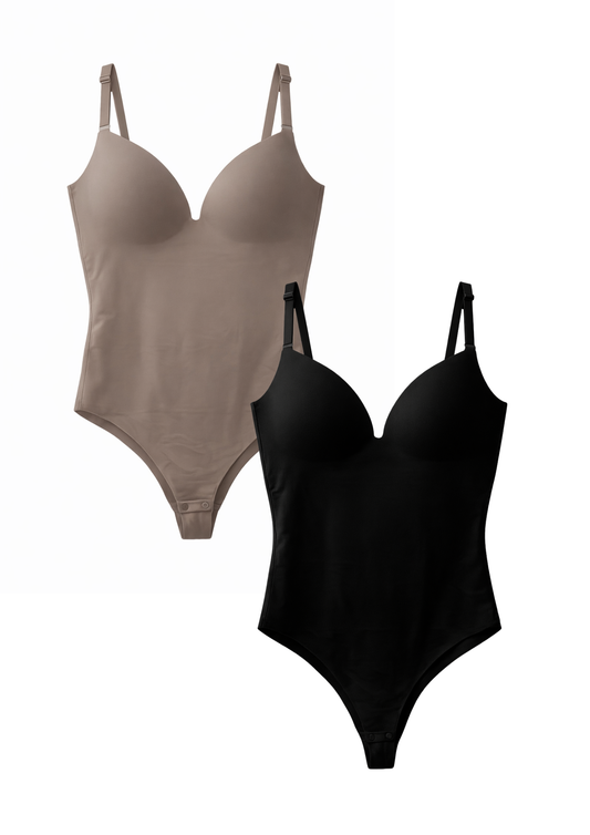 MULTI PACK Seamless Shapewear Bodysuit - Taupe/Black