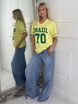 Oversized V Neck Tee - Brazil