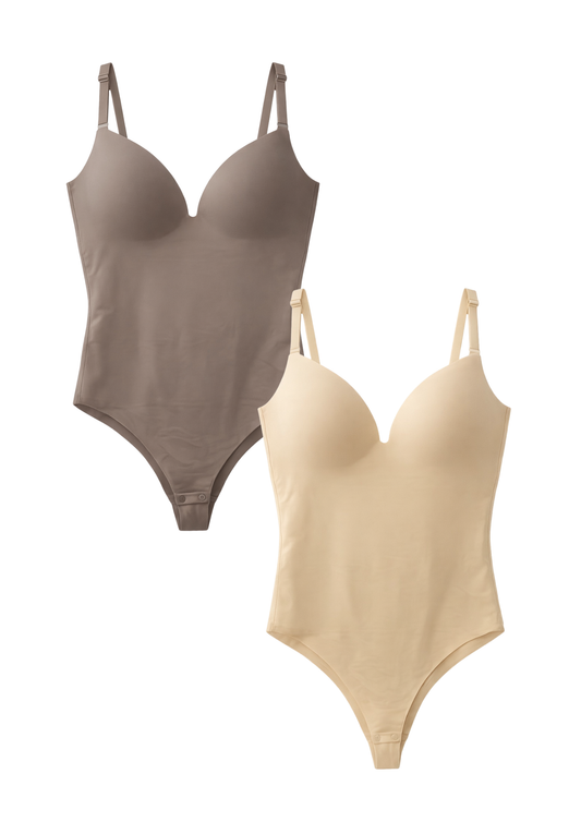 MULTI PACK Seamless Shapewear Bodysuit - Taupe/Beige