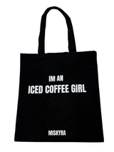 Iced Coffee Girl Canvas Tote Bag - Black