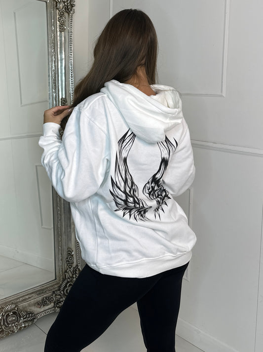 Match My Energy Wings Hoodie - White