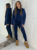 Reversible Mid Length Jacket - Navy