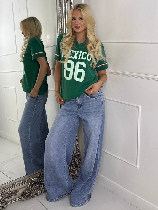 Oversized V Neck Tee - Mexico
