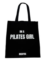 Pilates Girl Canvas Tote Bag - Black