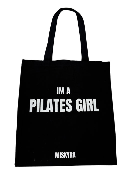 Pilates Girl Canvas Tote Bag - Black