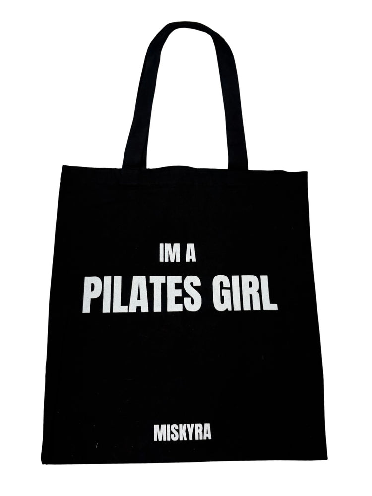 Pilates Girl Canvas Tote Bag - Black
