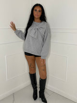 Bow Detail Jumper - Grey