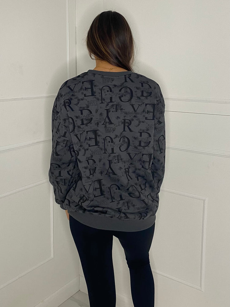 Brooklyn Printed Sweatshirt - Black