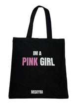 Pink Girl Canvas Tote Bag - Black