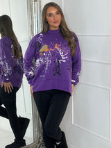 Splatter Art Sweatshirt - Purple