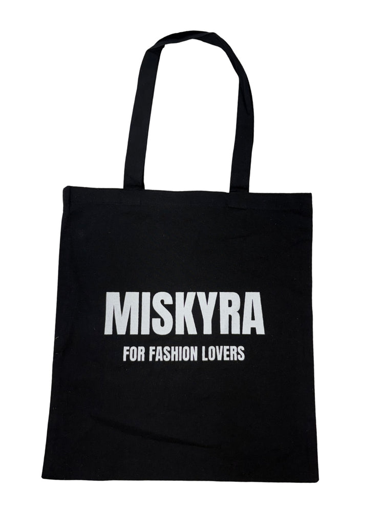 Miskyra Slogan Canvas Tote Bag - Black