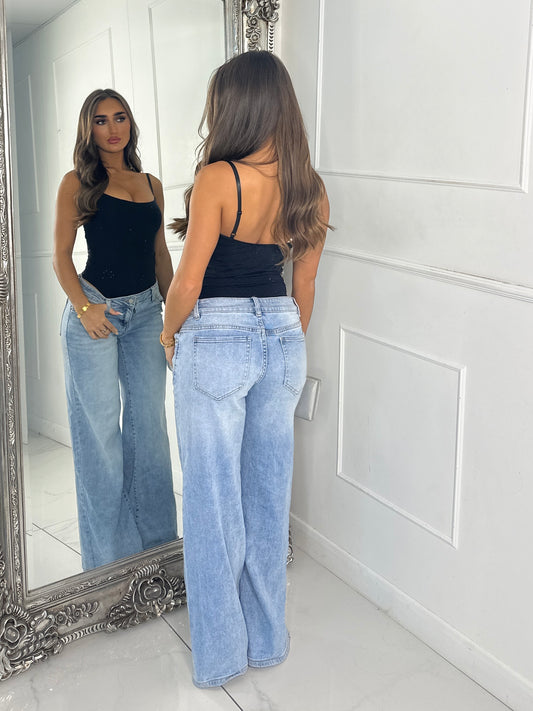 Strappy Diamante Detail Bodysuit - Black