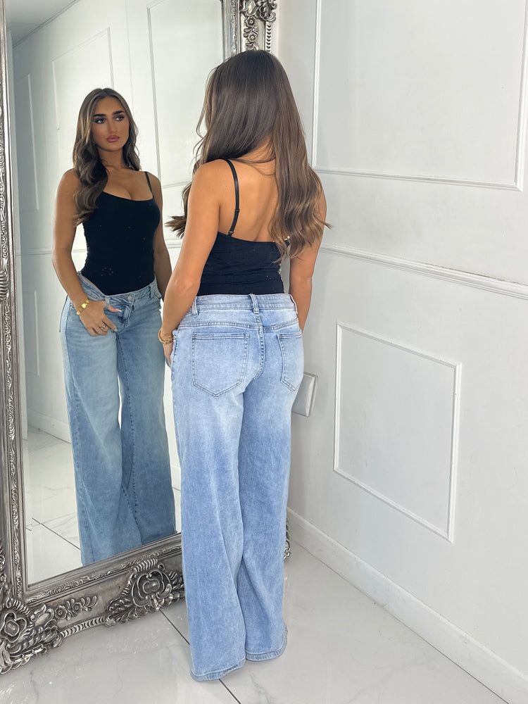 Strappy Diamante Detail Bodysuit - Black